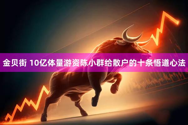 金贝街 10亿体量游资陈小群给散户的十条悟道心法