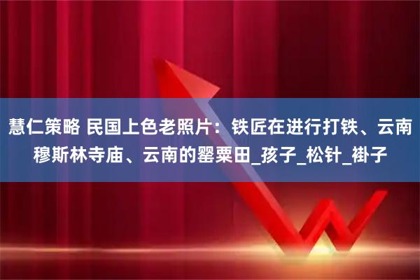 慧仁策略 民国上色老照片：铁匠在进行打铁、云南穆斯林寺庙、云南的罂粟田_孩子_松针_褂子